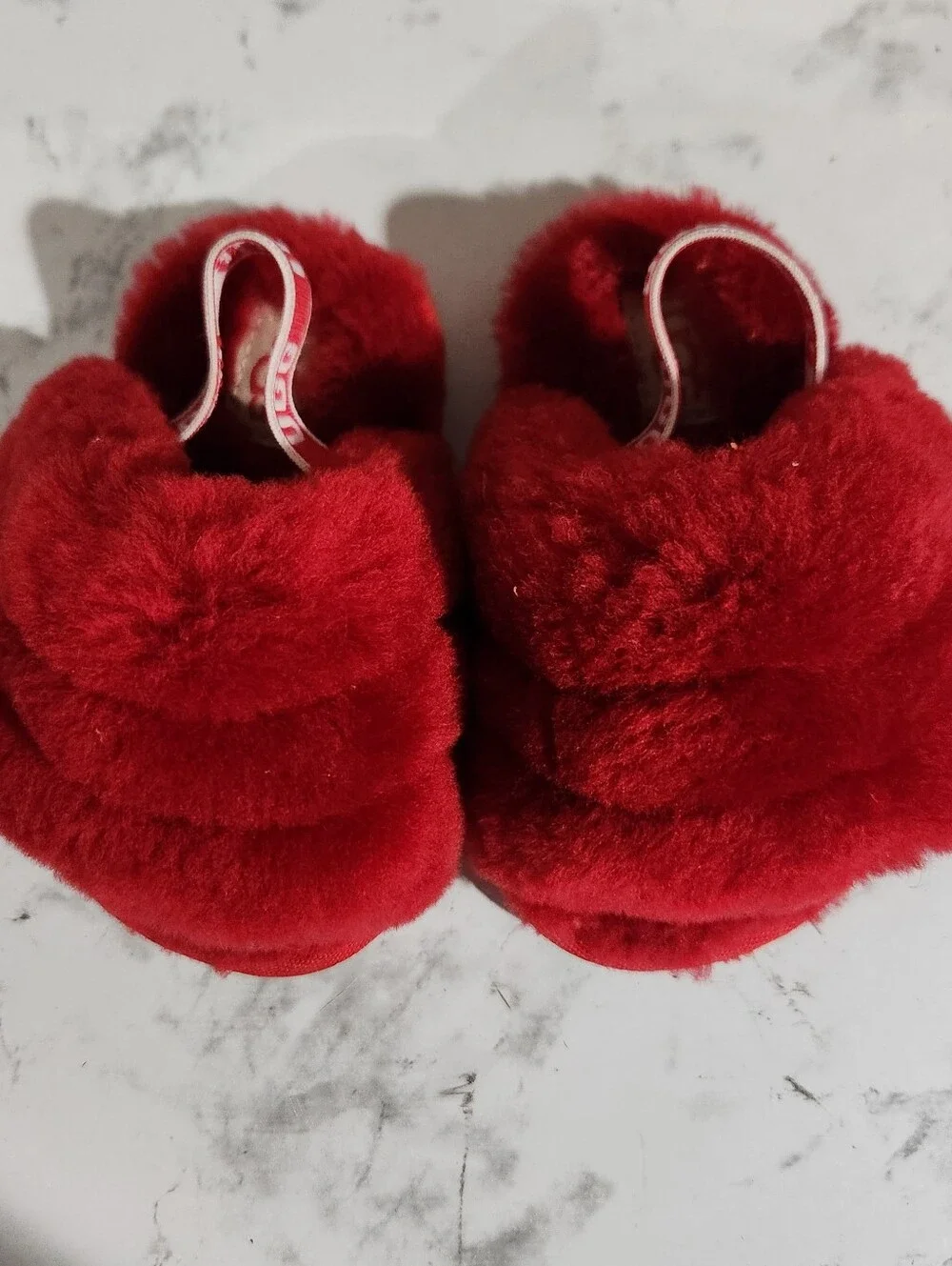UGG Australia Toddlers Fluff Yeah Slippers Slides Red Size 4